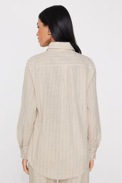 Beige Cotton Canvas Shirt, 5701_347Z, large image number 2