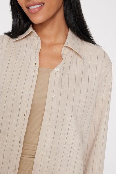 Beige Cotton Canvas Shirt, 5701_347Z, large image number 3