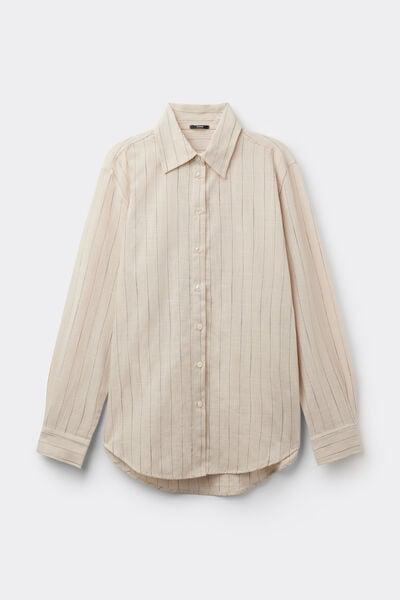 Beige Cotton Canvas Shirt, 5701_347Z, large image number 4