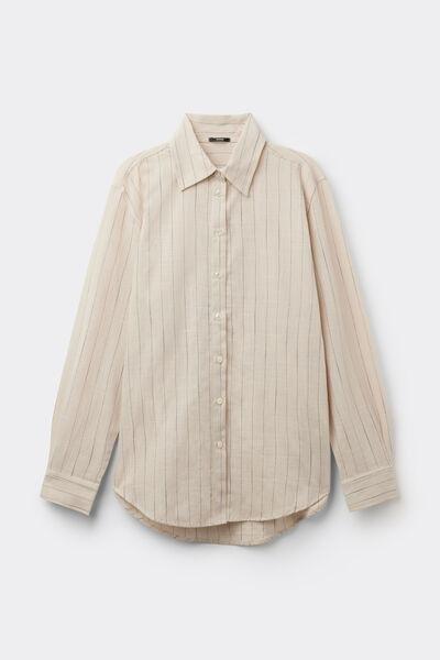 Beige Cotton Canvas Shirt, 5701_347Z, large image number 4
