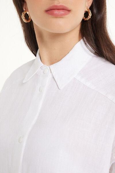 White Long-Sleeved Canvas Shirt, , large image number 3