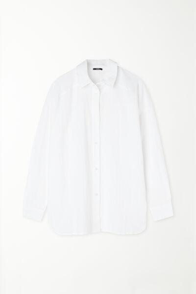 White Long-Sleeved Canvas Shirt, , large image number 4