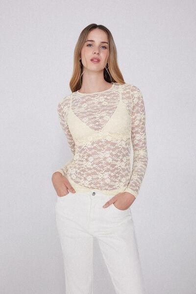 White Sheer Lace Top, 5701_729Y, large image number 1