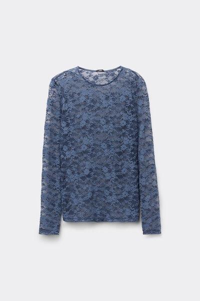 Blue Sheer Lace Top, 5701_730Y, large image number 4