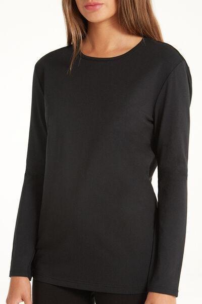 Black Rounded Neck Top, , large image number 3