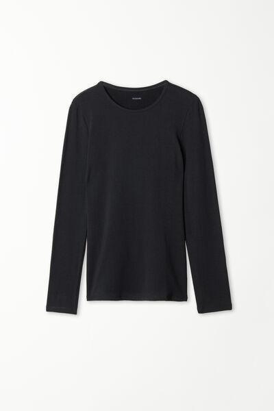 Black Rounded Neck Top, , large image number 4