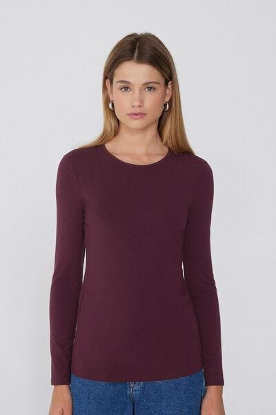 Red Rounded Neck Top, , medium