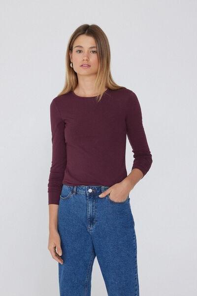 Red Rounded Neck Top, , large image number 1
