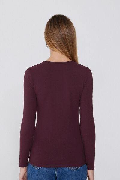 Red Rounded Neck Top, 5701_065Y, large image number 2