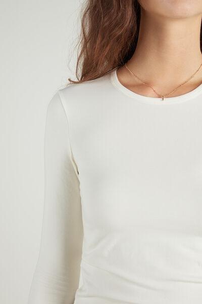 White Rounded Neck Top, , large image number 3