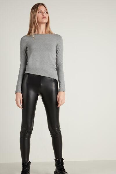 Grey Rounded Neck Top, , large image number 1