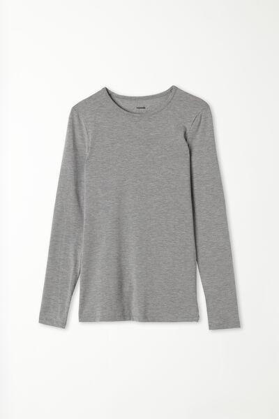 Tezenis - MID-GREY BLEND Cotton and Thermal Modal Rounded Neck Top