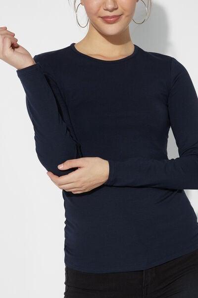 Navy Long-Sleeved Thermal Modal Top, Absolute Blue, medium