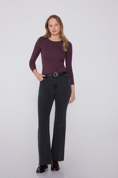 Violet Long-Sleeved Thermal Modal Top, 5701_919Y, medium