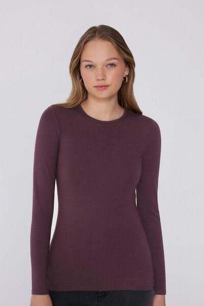 Violet Long-Sleeved Thermal Modal Top, 5701_919Y, medium