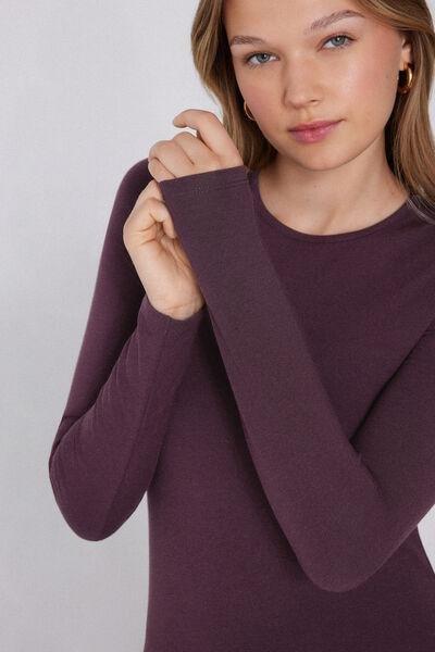 Violet Long-Sleeved Thermal Modal Top, 5701_919Y, large image number 3