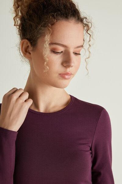 Red Long-Sleeved Thermal Modal Top, 5701_928U, large image number 0