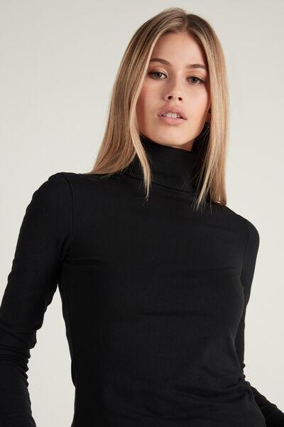 Black Modal Turtleneck, , large image number 0