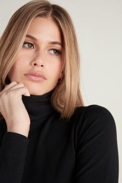 Tezenis - Black Polo Neck Top