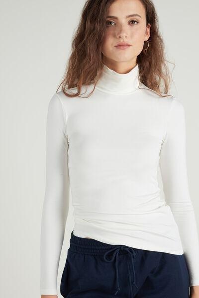 White Polo Neck Top, , large image number 0