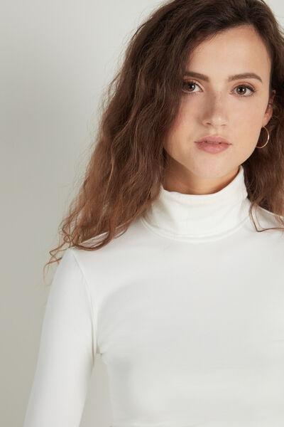White Polo Neck Top, , large image number 1