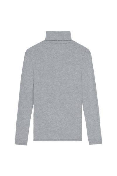 Tezenis - MID-GREY BLEND Cotton and Thermal Modal Polo Neck Top