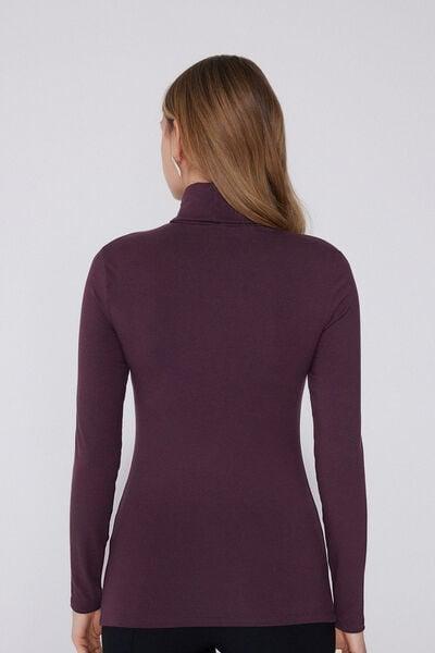 Violet Long Sleeve Cotton And Thermal Modal Top, 5701_919Y, large image number 2