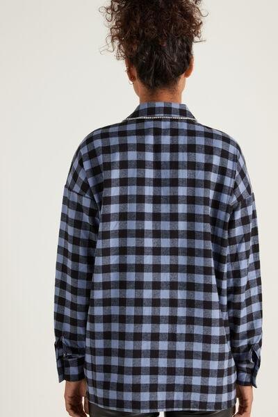 Blue Check Jewelled Flannel Shirt, , large image number 2