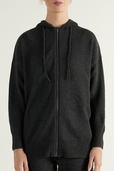 Grey Loungewear Long Sleeve Hooded Sweatshirt, , large image number 1