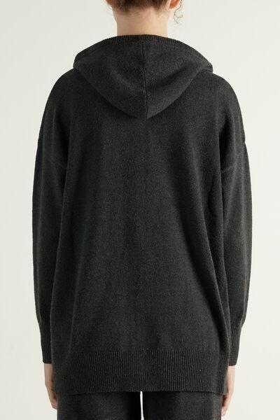 Grey Loungewear Long Sleeve Hooded Sweatshirt, , large image number 2