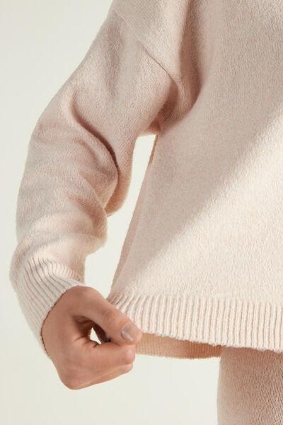 Pink Loungewear Short Polo Neck Sweater, , large image number 3
