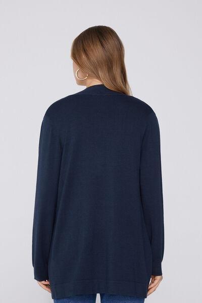 Navy Long Sleeve Cotton Cardigan, , large image number 2