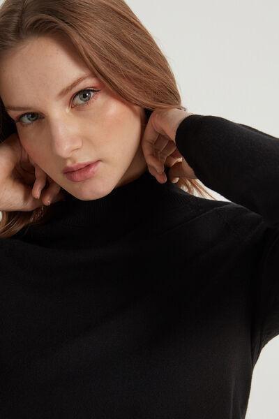 Black Long-Sleeved Crop Top, , large image number 3