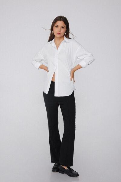 White Long-Sleeved Cotton Shirt, , large image number 1