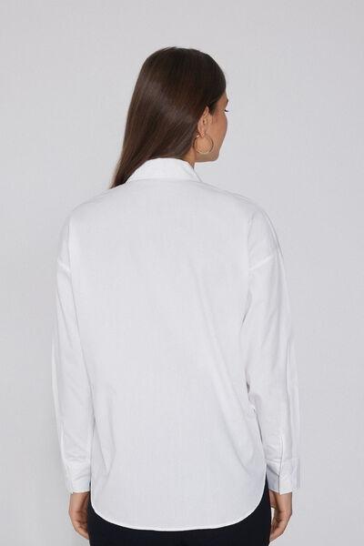White Long-Sleeved Cotton Shirt, , large image number 2
