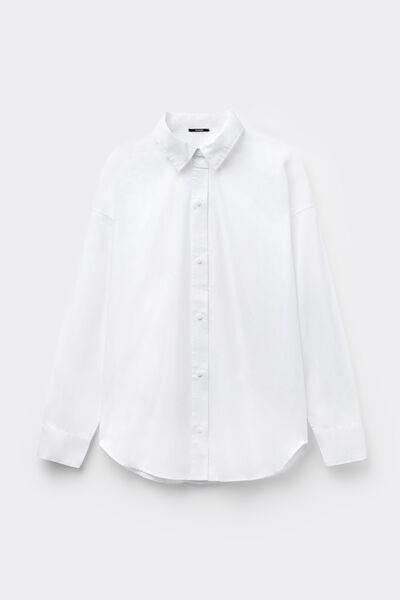White Long-Sleeved Cotton Shirt, , large image number 4