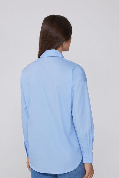 Blue Long-Sleeved Cotton Shirt, , large image number 2