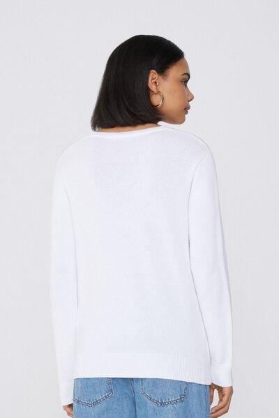 White Fully Fashioned Sweater, , large image number 2