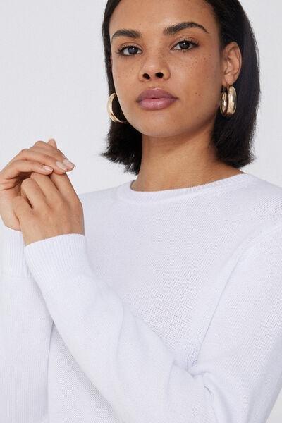 White Fully Fashioned Sweater, , large image number 3