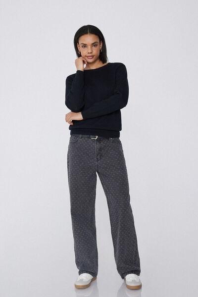 Black Fully Fashioned Sweater, , large image number 1