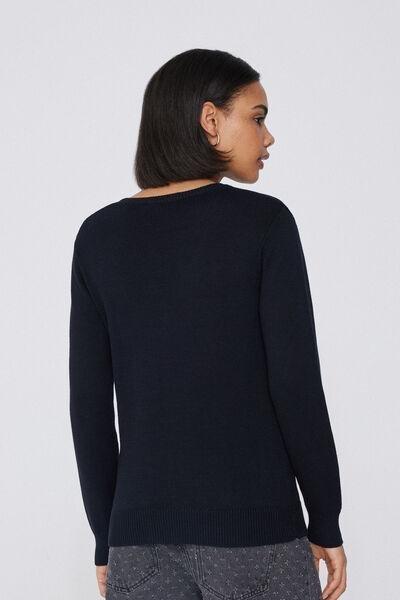 Black Fully Fashioned Sweater, , large image number 2