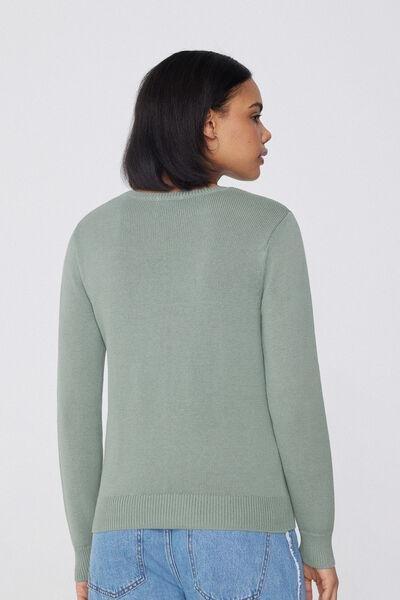 Grey Fully Fashioned Sweater, , large image number 1