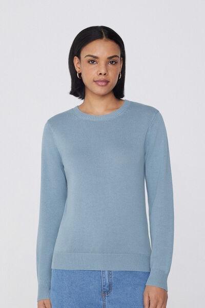 Blue Fully Fashioned Sweater, , large image number 0