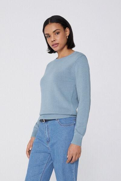 Blue Fully Fashioned Sweater, , large image number 1