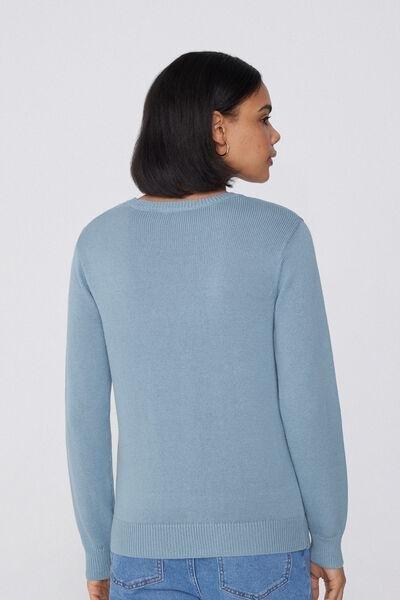 Blue Fully Fashioned Sweater, , large image number 2