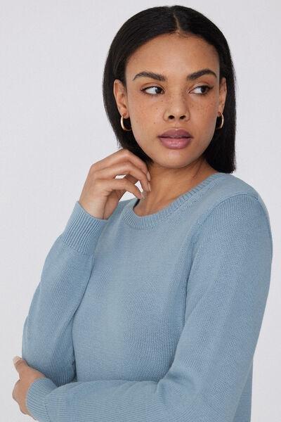 Blue Fully Fashioned Sweater, , large image number 3
