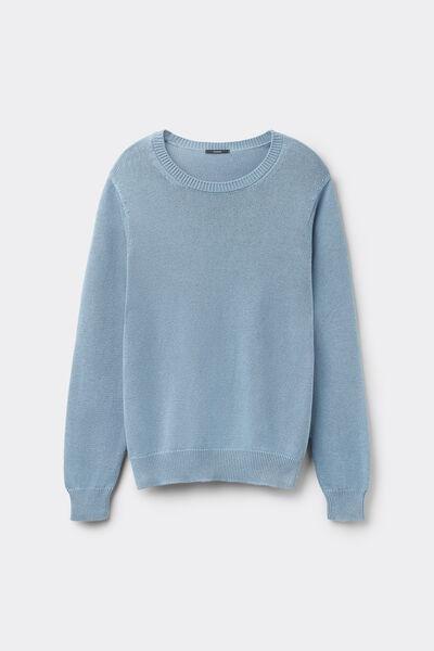 Blue Fully Fashioned Sweater, , large image number 4