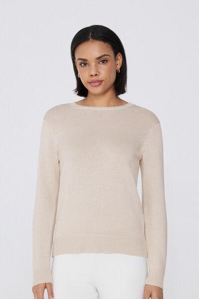 Ecru Fully Fashioned Sweater, , medium