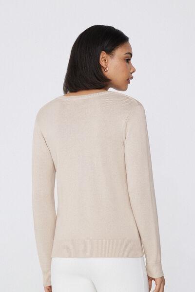 Ecru Fully Fashioned Sweater, , large image number 2