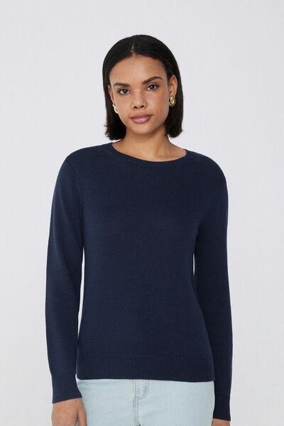 Navy Fully Fashioned Sweater, Absolute Blue, large image number 1